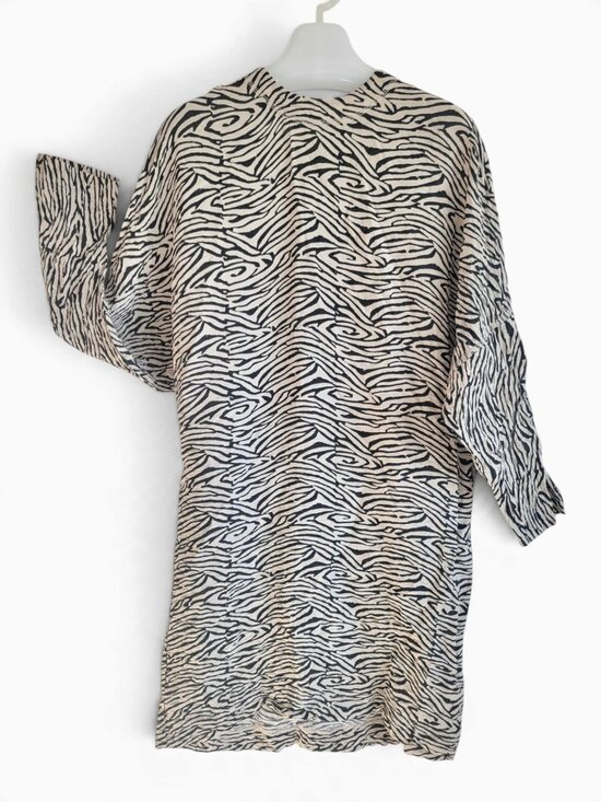 Nanushka Dresses & Skirts - Nanushka Hierro Zebra Print Mini Dress XS Batwing Dolman Sleeve Artsy Tunic